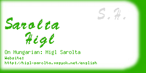 sarolta higl business card